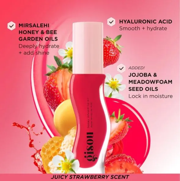 Honey Infused Lip oil-Strawberry Sorbet - Imagen 3
